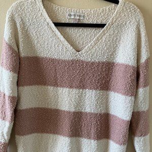 KNOX ROSE | Striped V-Neck Pullover Sweater XS